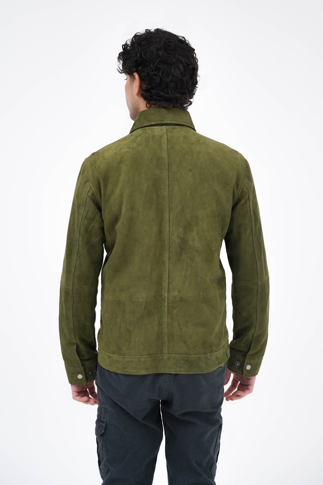 Suede Trucker Jacket Olive