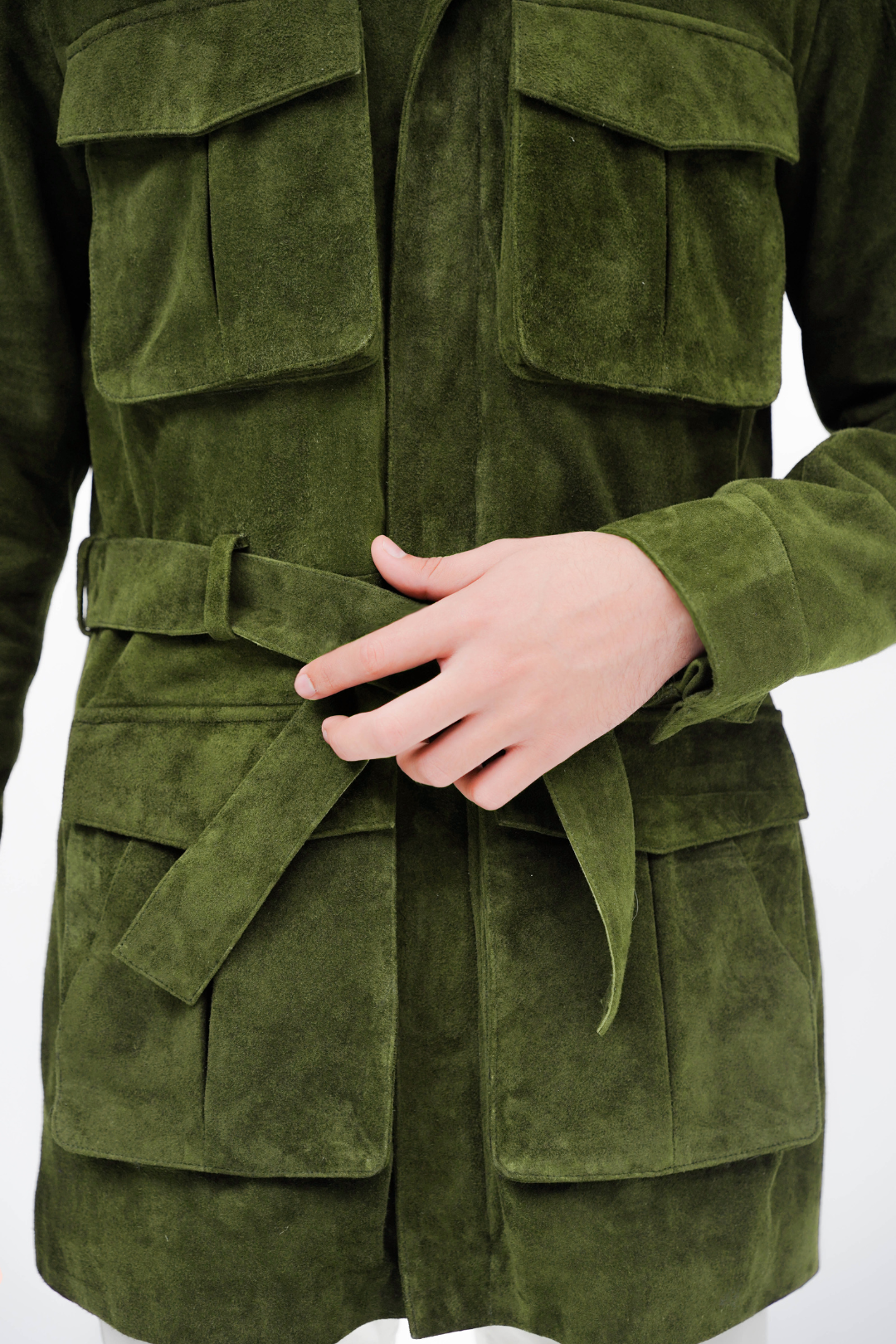Olive Suede Hunter Jacket