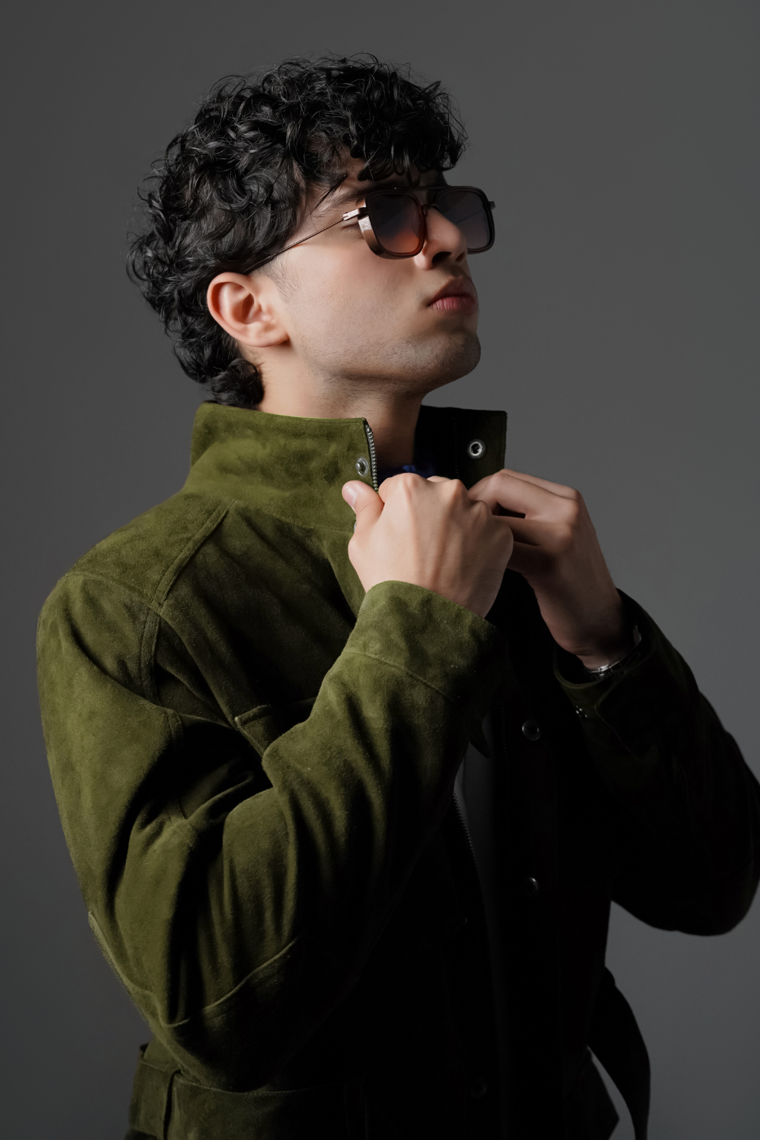 Olive Suede Hunter Jacket