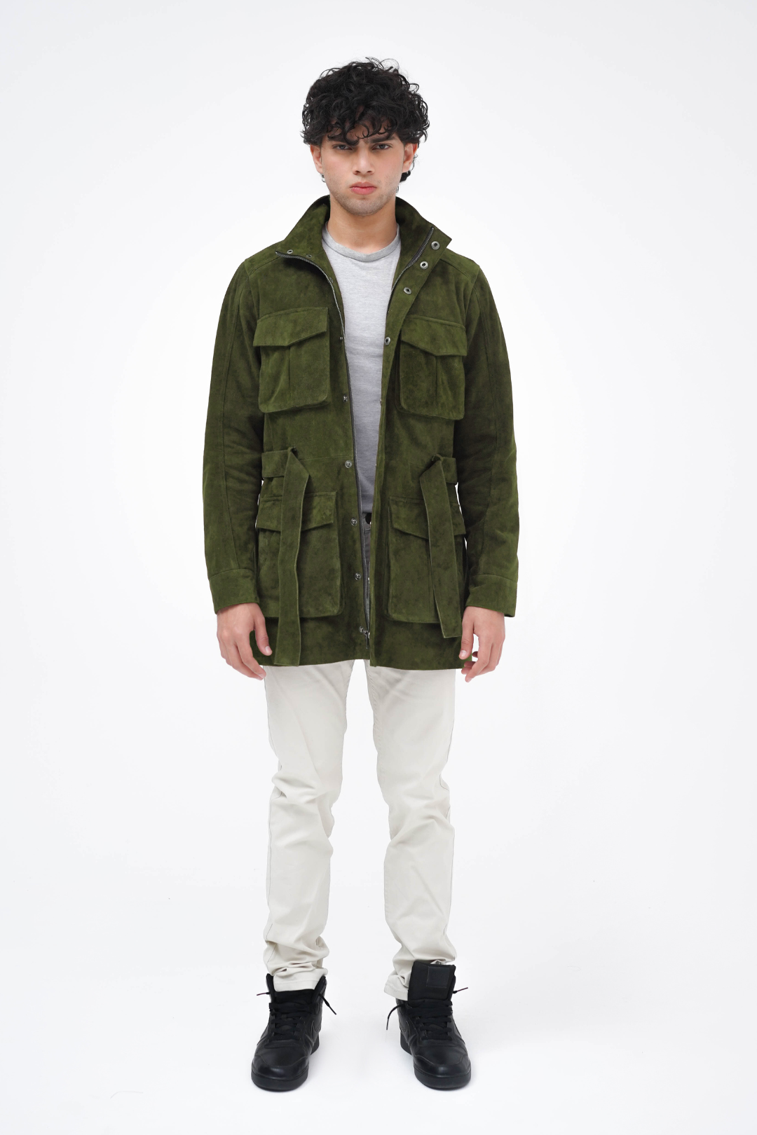 Olive Suede Hunter Jacket