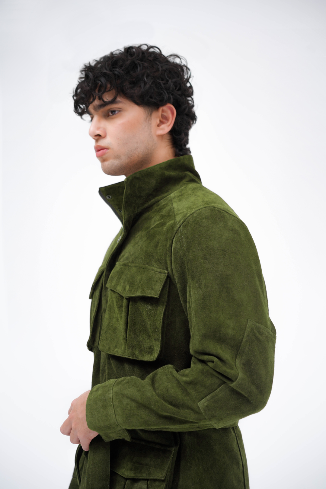 Olive Suede Hunter Jacket