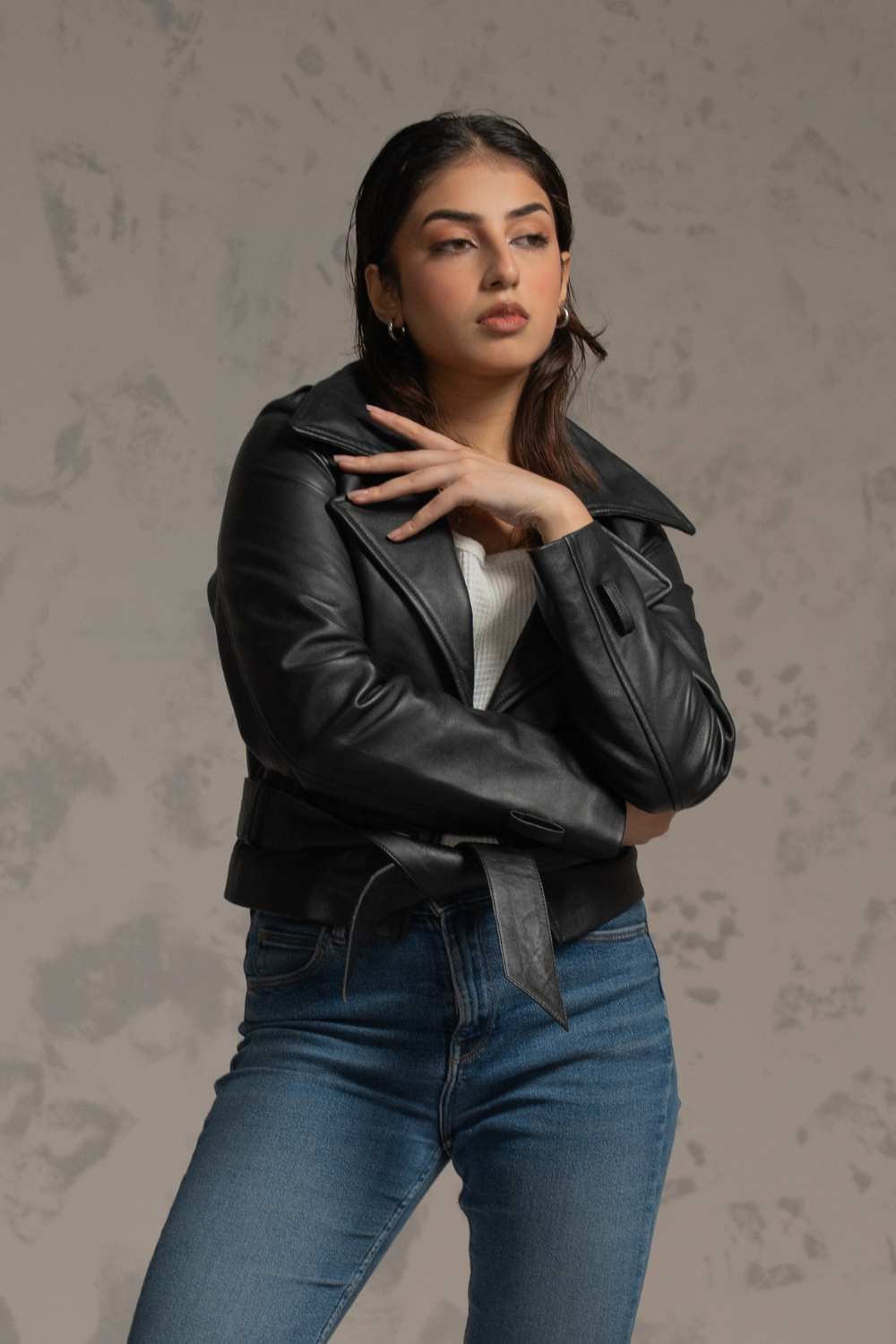 Leather Crop Moto Jacket