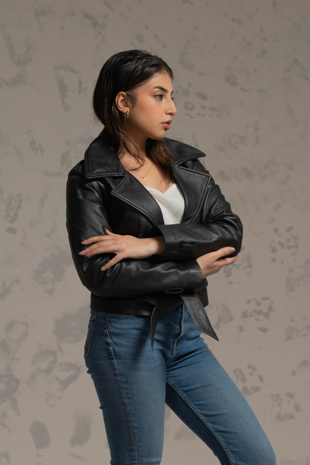 Leather Crop Moto Jacket